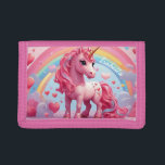 Cute Pink Unicorn Personalized Kids Trifold Wallet<br><div class="desc">Introducing our Cute Pink Unicorn Personalized Kids Trifold Wallet! Delight your little one with this charming accessory featuring an adorable pink unicorn illustration. Personalize it with their name to make it uniquely theirs. Perfect for keeping their pocket money or tiny treasures safe and organized, this wallet adds a touch of...</div>