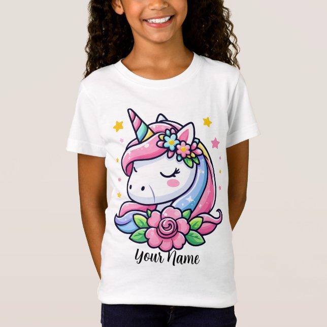 Cute Pink Unicorn T-Shirt (Front)