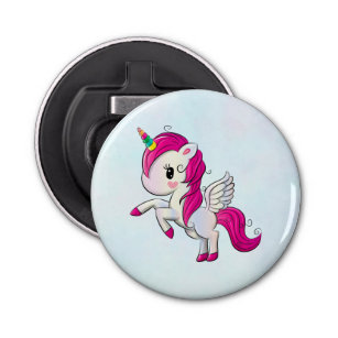 Cute Pink Unicorn with Wings Bottle Opener