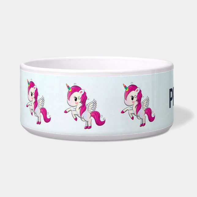 Cute Pink Unicorn with Wings Bowl (Left)