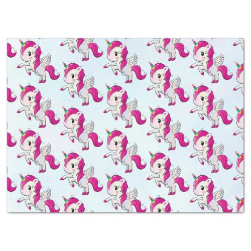 Cute Pink Unicorn with Wings Tissue Paper