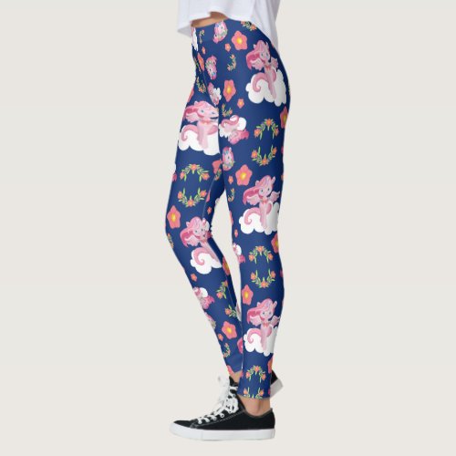 Cute Pink Unicorns and Floral Pattern Leggings