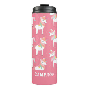 Cute Pink Unicorns Personalized Thermal Tumbler