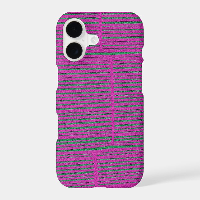 Cute Pink Unique Modern Stripe Pattern Iphone Case (Back)