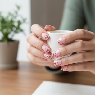 Cute Pink Valentine Hearts Pattern Minx Nail Art