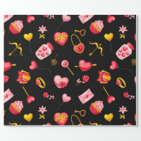 Valentine Wrapping Paper Pattern Poster for Sale by