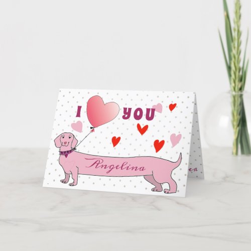 Cute Pink Valentines Day Holiday Card