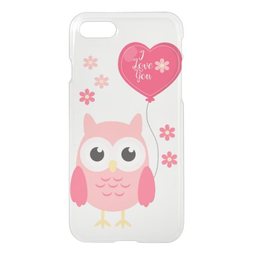 Cute Pink Valentines Owl I Love You iPhone SE87 Case