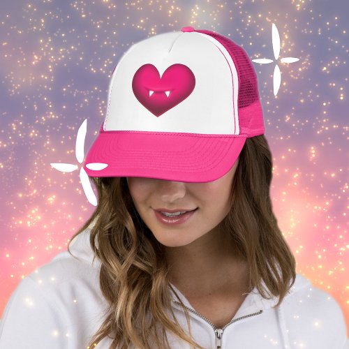 Cute Pink Vampire Heart Hat
