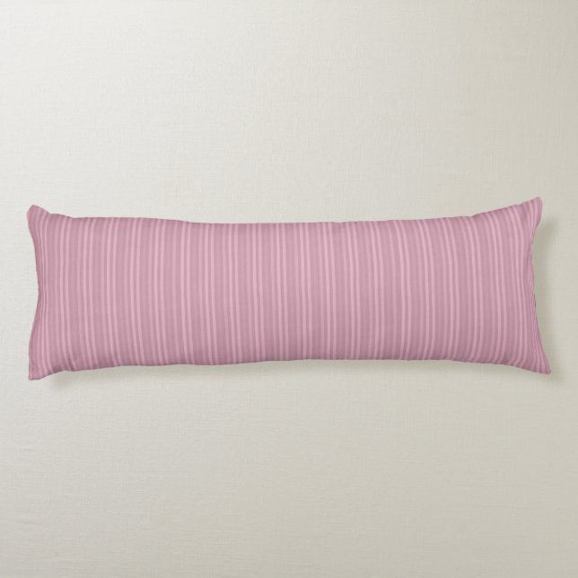 Cute Pink Vertical Stripes Pattern Body Pillow (Back)