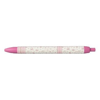 Cute Pink Vintage Floral Retractable Pen