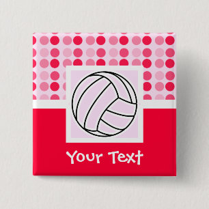 Cute Pink Volleyball Button