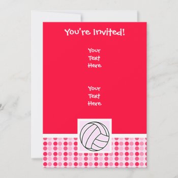 Cute Pink Volleyball Invitation by SportsWare at Zazzle