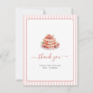 Cute Pink Waffle Brunch Bridal shower Flat  Thank You Card