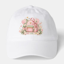 Cute Pink Watercolor Back to School Girls HatHat