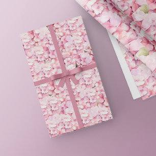Cute Pink Watercolor Floral Pattern Baby Shower Wrapping Paper