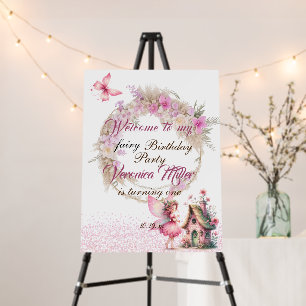 Cute pink watercolor girly castle fairy princess foam board