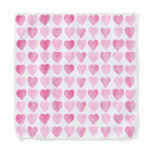 Cute Pink Watercolor Hearts Bandana