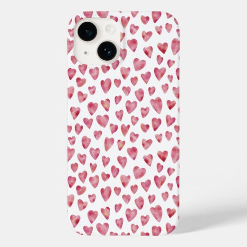 Cute Pink Watercolor Love Heart Case_Mate iPhone 14 Case