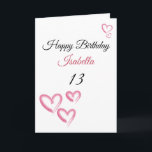 Cute Pink Watercolor Paint Hearts 13th Birthday Card<br><div class="desc">Cute Pink Watercolor Paint Hearts 13th Birthday, a cute birthday design made for any granddaughter. If you're looking for some pretty granddaughter birthday cards, teenager birthday cards or thirteenth birthday cards, this one is for you. The design features some cute watercolor hearts, something attractive and beautiful, so, don't hesitate to...</div>