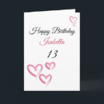 Cute Pink Watercolor Paint Hearts 13th Birthday Card<br><div class="desc">Cute Pink Watercolor Paint Hearts 13th Birthday, a cute birthday design made for any granddaughter. If you're looking for some pretty granddaughter birthday cards, teenager birthday cards or thirteenth birthday cards, this one is for you. The design features some cute watercolor hearts, something attractive and beautiful, so, don't hesitate to...</div>
