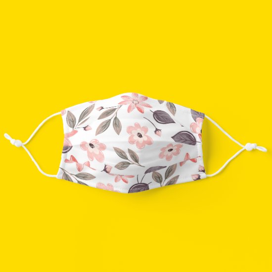 Cute Pink Watercolor Spring Floral Cloth Face Mask