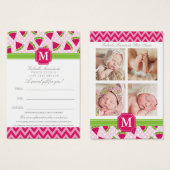 Cute Pink Watermelon Polka Dots Chevron Monogram (Front & Back)