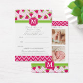 Cute Pink Watermelon Polka Dots Chevron Monogram (Desk)