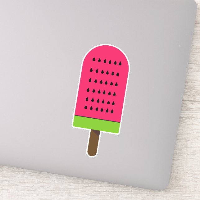 Cute pink watermelon popsicle sticker (Detail)