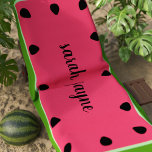 Cute Pink Watermelon Seeds Custom Beach Towel