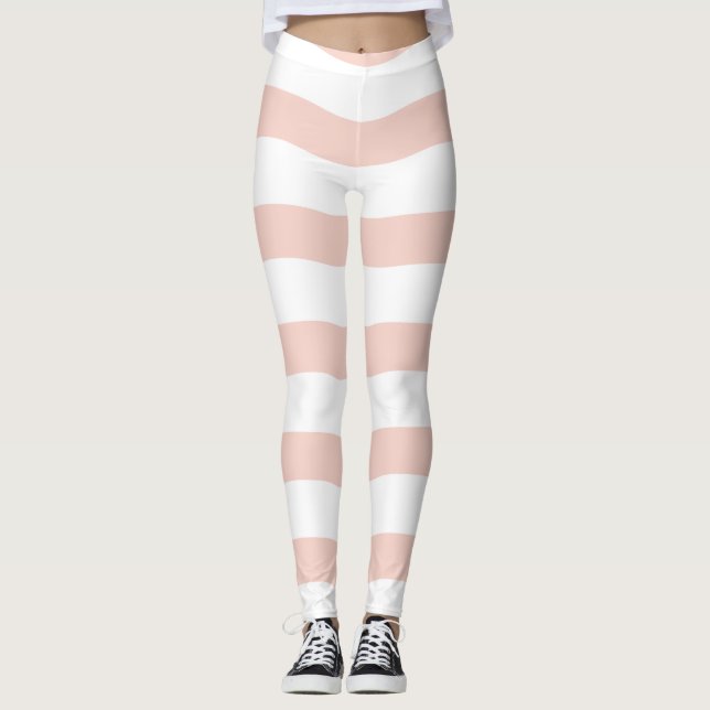 Cute pink waves seamless pattern|Retro pink design Leggings (Front)
