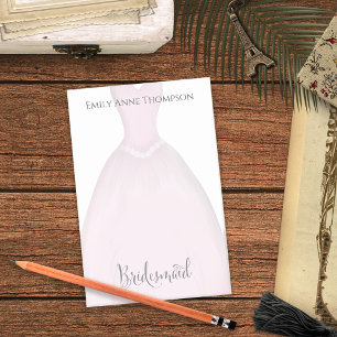 Cute Pink Wedding Bridesmaid Dress Custom Post-it Notes