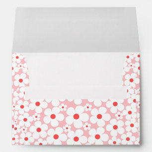 Cute Pink Whimsical Boho Floral Engagement Envelope