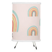 Cute Pink Whimsical Boho Rainbow Baby Girl Nursery Tripod Lamp (Right)