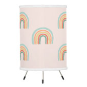 Cute Pink Whimsical Boho Rainbow Baby Girl Nursery Tripod Lamp (Back)