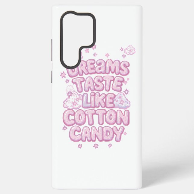 Cute Pink Whimsical Dreamer Typography Samsung Galaxy Case (Back)