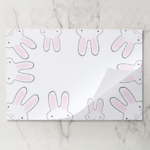 Cute pink white bunny bunnies fun placemats