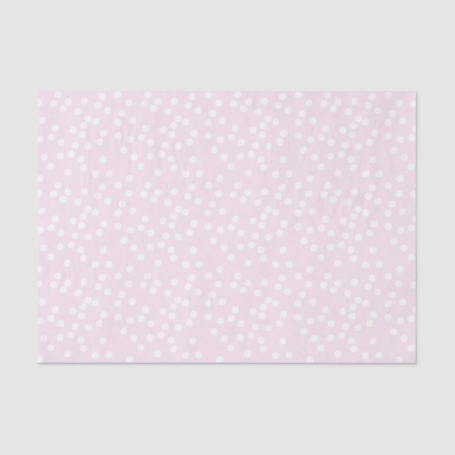 Cute Pink & White Confetti / Polkadots Tissue Pape Tissue Paper (Front)