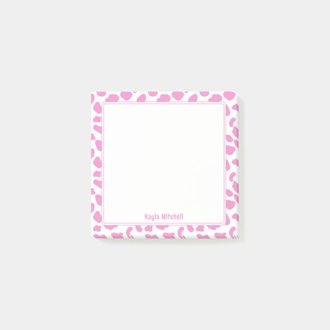 Cute Pink & White Cow Print Notes (Front)