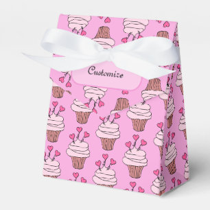 Cute Pink & White Cupcakes Tent 2 Favor Boxes