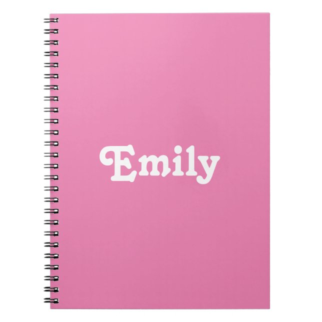 Cute pink white custom name text monogram girly  notebook (Front)