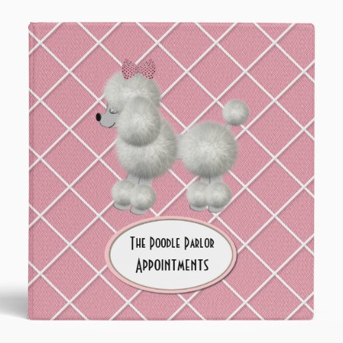 Cute Pink  White Dog Groomers Appointment Binder