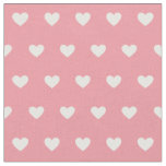 Cute Pink White Hearts Dot Pattern  Fabric