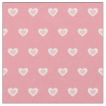 Cute Pink White Hearts Dot Pattern  Fabric