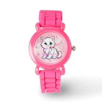 Cute Pink White Kawaii Kitten 