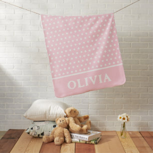 Cute Pink & White Polka Dot Baby Nursery Girls Baby Blanket