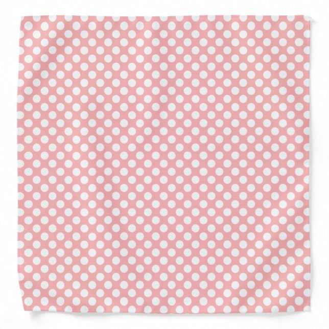 Cute Pink & White Polkadots Bandana (Front)
