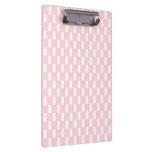 Cute Pink & White Square Clipboard 