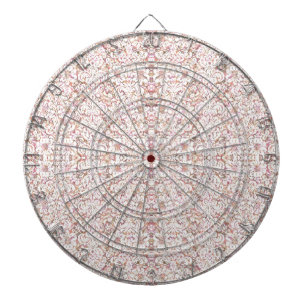 Cute pink white vintage floral design dart board
