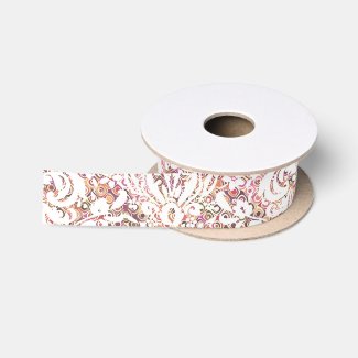 Cute pink white vintage floral design